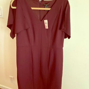 Burgundy Ann Taylor Midi Dress 10P